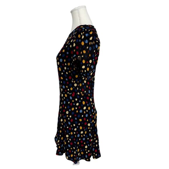 Reformation Violette Fiesta Mini Dress Polka Dot Colorful Fit & Flare Size 12 - Picture 3 of 9